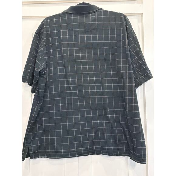 Gary Player 100% Cotton black windowpane Golf Polo LG - Picture 2 of 8